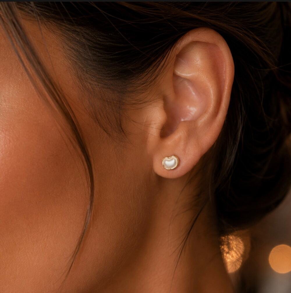 Ivory Glow 18K Gold-Trim Pearl Mini Stud Earrings